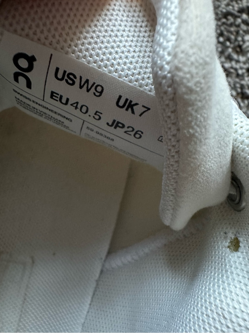 On Running Cloud 5 White Sneakers with Mint Soles Undyed White Creek Size 9 - Picture 11 of 11
